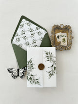 Elegant Greenery Floral Vellum Jacket for DIY Wedding Invitation