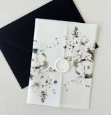 Romantic Floral Vellum Wrap for DIY Wedding Invitation