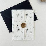 Greenery Leaves Vellum Wrap for DIY Wedding Invitation