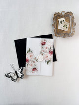 Elegant Burgundy Floral Vellum Wrap for DIY Wedding Invitation