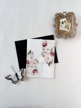 Elegant Burgundy Floral Vellum Wrap for DIY Wedding Invitation