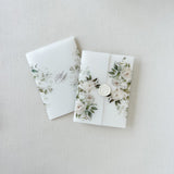 White Floral Vellum Wrap for DIY Wedding Invitation