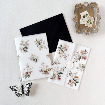 Elegant Floral Vellum Wrap for DIY Wedding Invitation