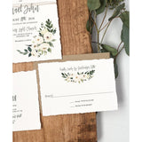 Rustic Floral Wedding Invitation, Vintage Wedding