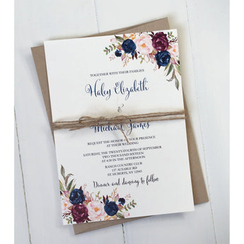 Rustic Elegant Wedding Invitation-Wedding Invitation Suite-Love of Creating Design Co.