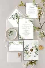 Rustic Greenery Wedding Invitation Set Download