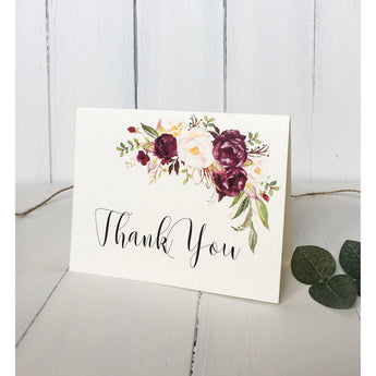 Marsala Wedding Thank You Card-Thank You-Love of Creating Design Co.