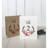 boho table numbers, rustic wedding table number
