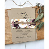 Rustic Floral Wine Wedding Invitation-Wedding Invitation Suite-Love of Creating Design Co.