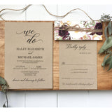 Rustic Floral Wine Wedding Invitation-Wedding Invitation Suite-Love of Creating Design Co.