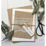 Rustic Wedding Invitation, Vintage Lace-Wedding Invitation Suite-Love of Creating Design Co.