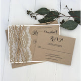 Vintage Lace, Rustic Kraft-Wedding Invitation Suite-Love of Creating Design Co.