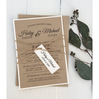 Rustic kraft, Modern-Wedding Invitation Suite-Love of Creating Design Co.