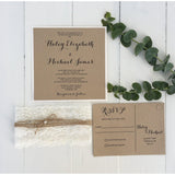 Rustic Kraft, Elegant Vintage Lace-Wedding Invitation Suite-Love of Creating Design Co.