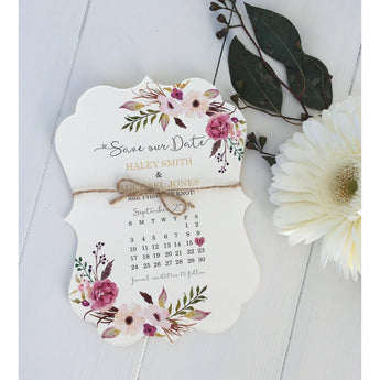 rustic boho chic, save the date