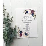 Navy and Marsala Wedding Program-Programs-Love of Creating Design Co.