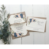Navy Elegant Floral-Wedding Invitation Suite-Love of Creating Design Co.