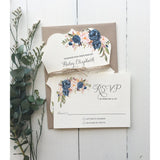 Navy Elegant Floral-Wedding Invitation Suite-Love of Creating Design Co.