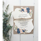 Navy Elegant Floral-Wedding Invitation Suite-Love of Creating Design Co.