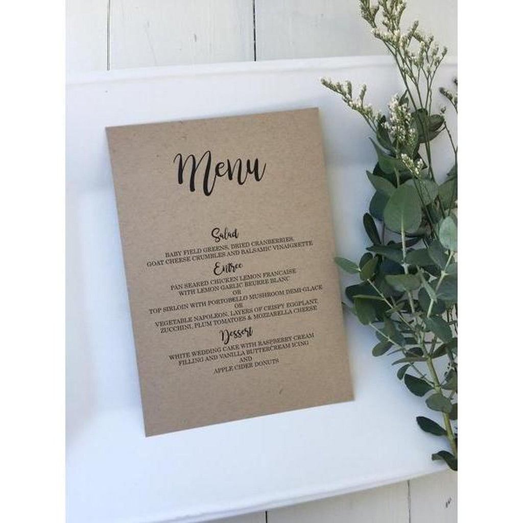 Rustic Menu - Cotton Willow Design Co.