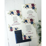 Elegant Navy and Burgundy Floral Bridesmaid Card-Bridesmaid Proposal-Love of Creating Design Co.