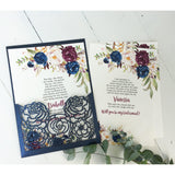 Elegant Navy and Burgundy Floral Bridesmaid Card-Bridesmaid Proposal-Love of Creating Design Co.
