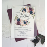 Vellum Wedding Invitation, Elegant Marsala and Navy-Wedding Invitation Suite-Love of Creating Design Co.