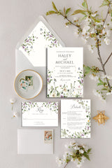 Romantic Wildflower Wedding Invitations Printable