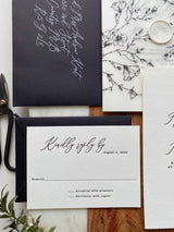 Elegant Botanical Vellum Wedding Invitation Suite