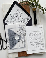 Elegant Botanical Vellum Wedding Invitation Suite