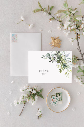 Thank You Cards Wedding, Greenery Wedding