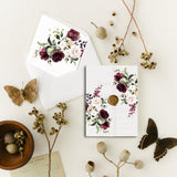 Blush and Burgundy Floral Wedding Invitation Envelope Liners