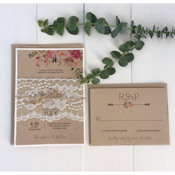 The Vanessa Suite | Lace-Wedding Invitation Suite-Love of Creating Design Co.