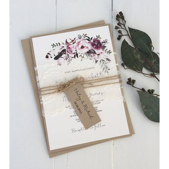 boho floral wedding invitation