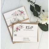 pink wedding invitation