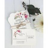 Pink Floral Wedding Invitation, Floral Romance, Boho-Wedding Invitation Suite-Love of Creating Design Co.