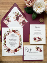 Floral Wedding Invitation, Marsala