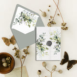 Rustic Greenery Botanical Vellum Wrap Jacket for 5 x 7 Wedding Invitation