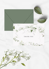 Rustic Greenery Thank you Card