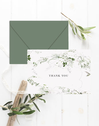 Rustic Greenery Thank you Card
