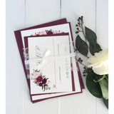 Elegant, Lace Wedding Invitation, Marsala Elegant, Burgundy Floral-Wedding Invitation Suite-Love of Creating Design Co.