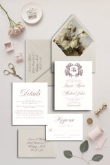 Romantic, Elegant Luxury Wedding Invitation Suite