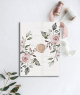 Elegant Dusty Rose Floral Vellum Wrap Jacket for 5 x 7 Invitation