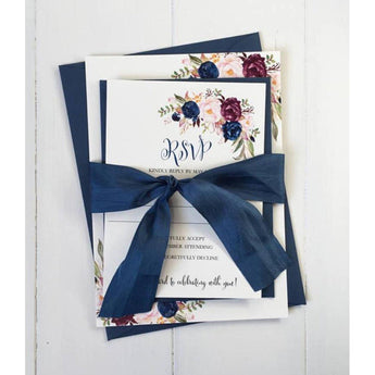 Navy Marsala Elegance-Wedding Invitation Suite-Love of Creating Design Co.