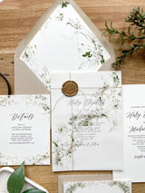 Rustic Greenery Vellum Wrap Wedding Invitation