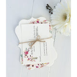 Pink Floral Wedding Invitation, Floral Romance, Boho-Wedding Invitation Suite-Love of Creating Design Co.