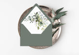 Rustic Greenery Botanical Vellum Invitation Jacket, Envelope liners