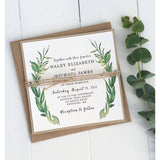 greenery wedding invitation