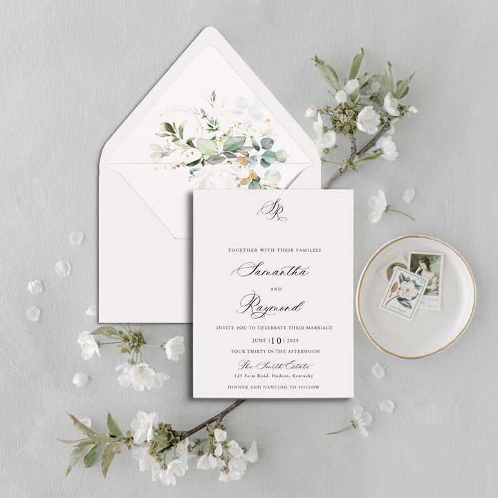 Greenery Botanical Wedding Invitation Set