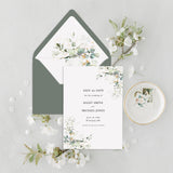 Greenery and Gold Wedding Invitation Template